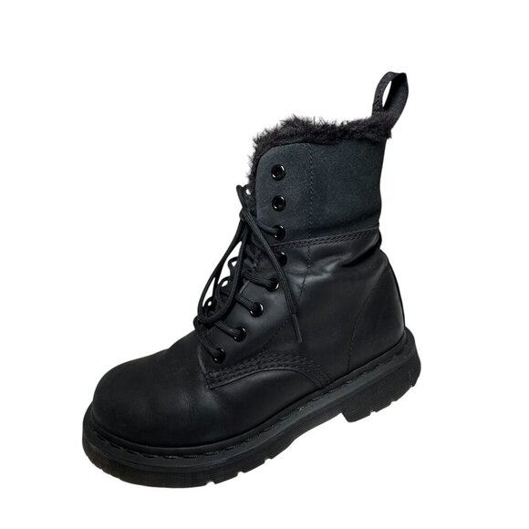 Wmns Dr. Martens 1460 Kolbert Turn Down Boot Black WATERPROOF Faux Fur sz 6 EU37 - Picture 3 of 10